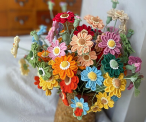 Crochet Zinnia Flower
